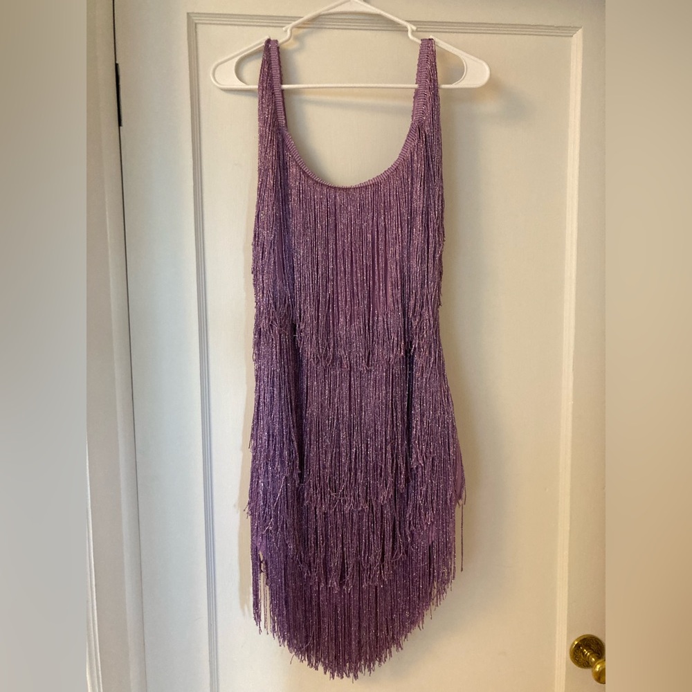 Sparkly, purple fringe Taylor Swift concert dress!